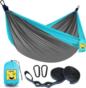 SZHLUX Camping Hammock Double & Single Portable Hammocks with 2 Tree Straps